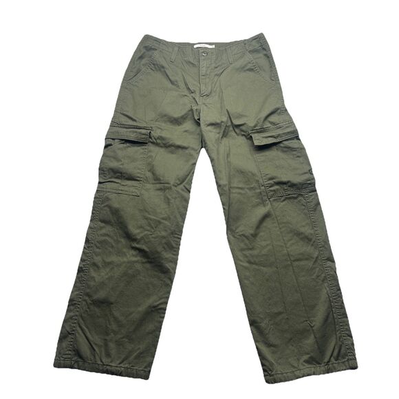 Levi's 94 baggy pants cargo green womens 30x(30 actual 29"" Drawstring - Picture 1 of 9